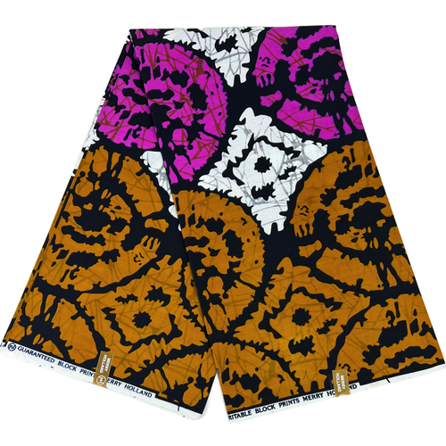 Tela africana estampado en bloques Ankara 6 yardas calidad 100 % algodón material de costura - Imagen 24 de 51