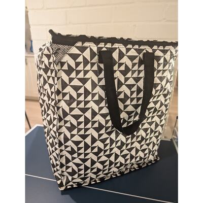 5) IKEA KNALLA Shopping Bag 12 Gallons Black White Lot of