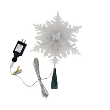 Kurt Adler 10" Clear Snowflake Treetopper with Color-Changing RGB LED Bulbs
