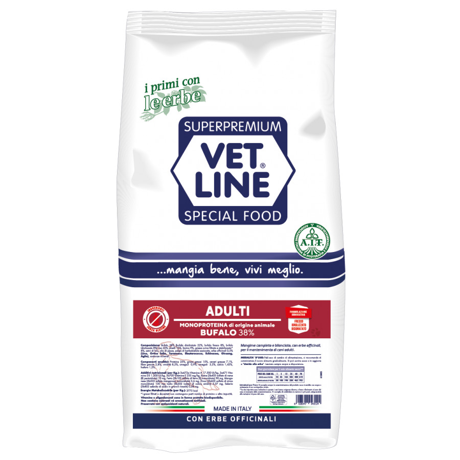 Crocchette Vet Line Bufalo 12,5 kg: Nutrizione Naturale per il tuo Cane