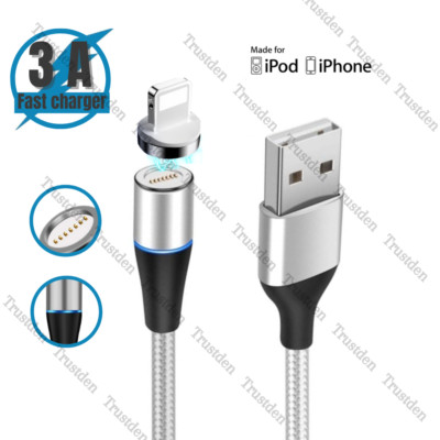 3Pack 360° Magnetic USB Charging Cable For iPhone 14 13 12 11 8 7 6 Fast Charger