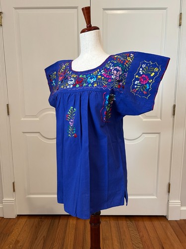 Sandra Blouse From San Antonino Oaxaca mexico. Artisan Top, Boho, short sleeve. - Picture 3 of 7
