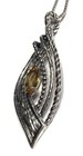 NWOT Or Paz Sterling Silver 925 Marquise Citrine Pendant  18" Chain Israel PZ au — photo 2