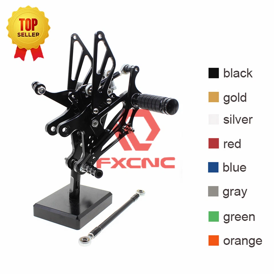 Juego de estriberas ajustables CNC para Yamaha YZF R1 2004 2005-2006 reposapiés ajustables Foto 2 de 4