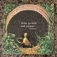 Vtg Springbok Mini Jigsaw Puzzle “Arise” Tennyson Quote Baby Duck Duckling