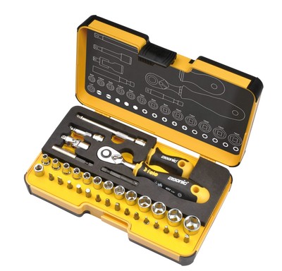 Felo 1/4-in R-GO Metric Ergonic Ratchet & Stubby Multi-Tools Set - 36-Piece