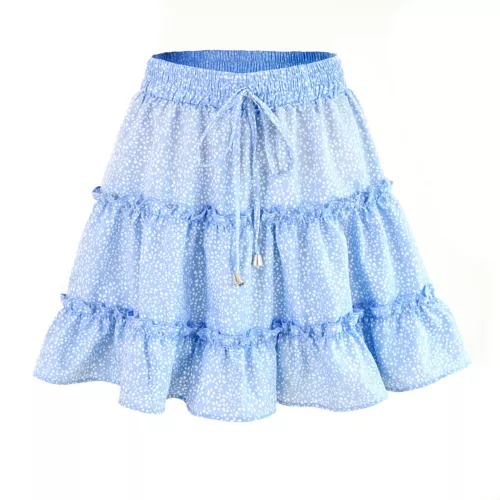 Bohemian Women's Skirt Summer Beach Mini Dress High Waist Elastic Ruffle Short - Picture 9 of 21