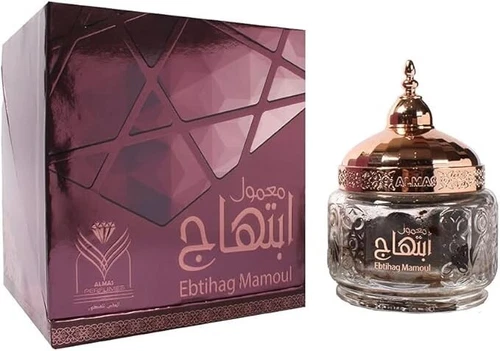 Almas Perfumes Mamoul Ebtihag - 75G of Positive Vibes Arabic