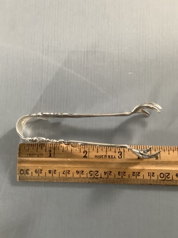 Watson Wallace Meadow Rose Sterling Silver 4” Sugar Tongs Mono eBay