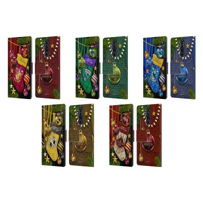 OFFICIAL HARRY POTTER CHRISTMAS ORNAMENTS LEATHER BOOK CASE FOR NOKIA PHONES