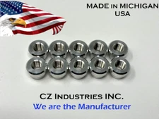 1/8 NPT QTY:10 ALUMINUM FEMALE WELD ON / WELD IN FLANGE FITTING BUNG, 1/8"-27