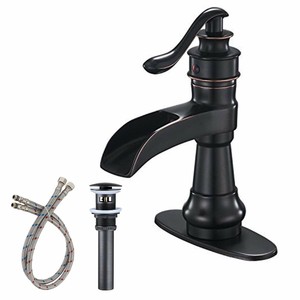 Bathfinesse Oil Rubbed Bronze Waterfall 1 Handle Bathroom Sink