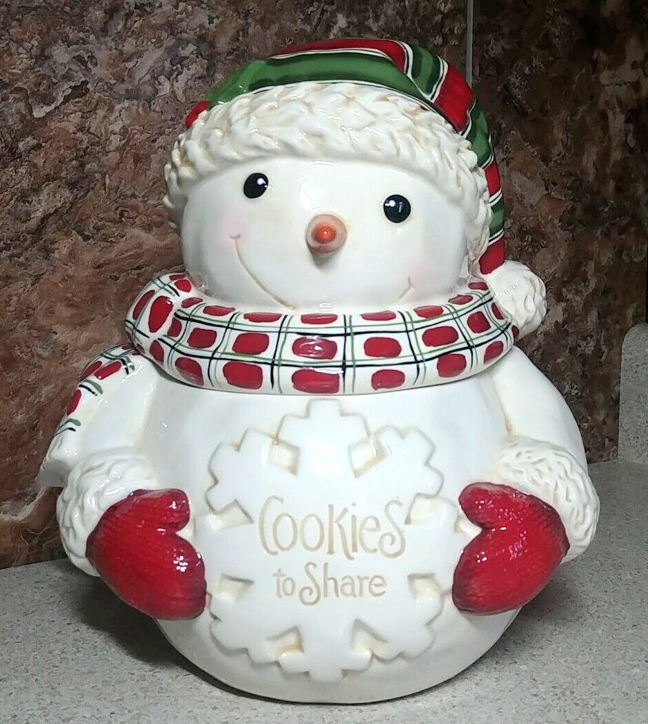 Grasslands Road Snowman Cookie Jar "Cookies For Santa" 10" MINT eBay