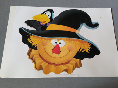 NOS Vintage 1990 Scarecrow Jointed Die Cut Halloween Decoration Current, Inc