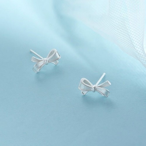 Fashion accessories silver plated Bow knot jewelry stud earrings for womens - Picture 11 of 13