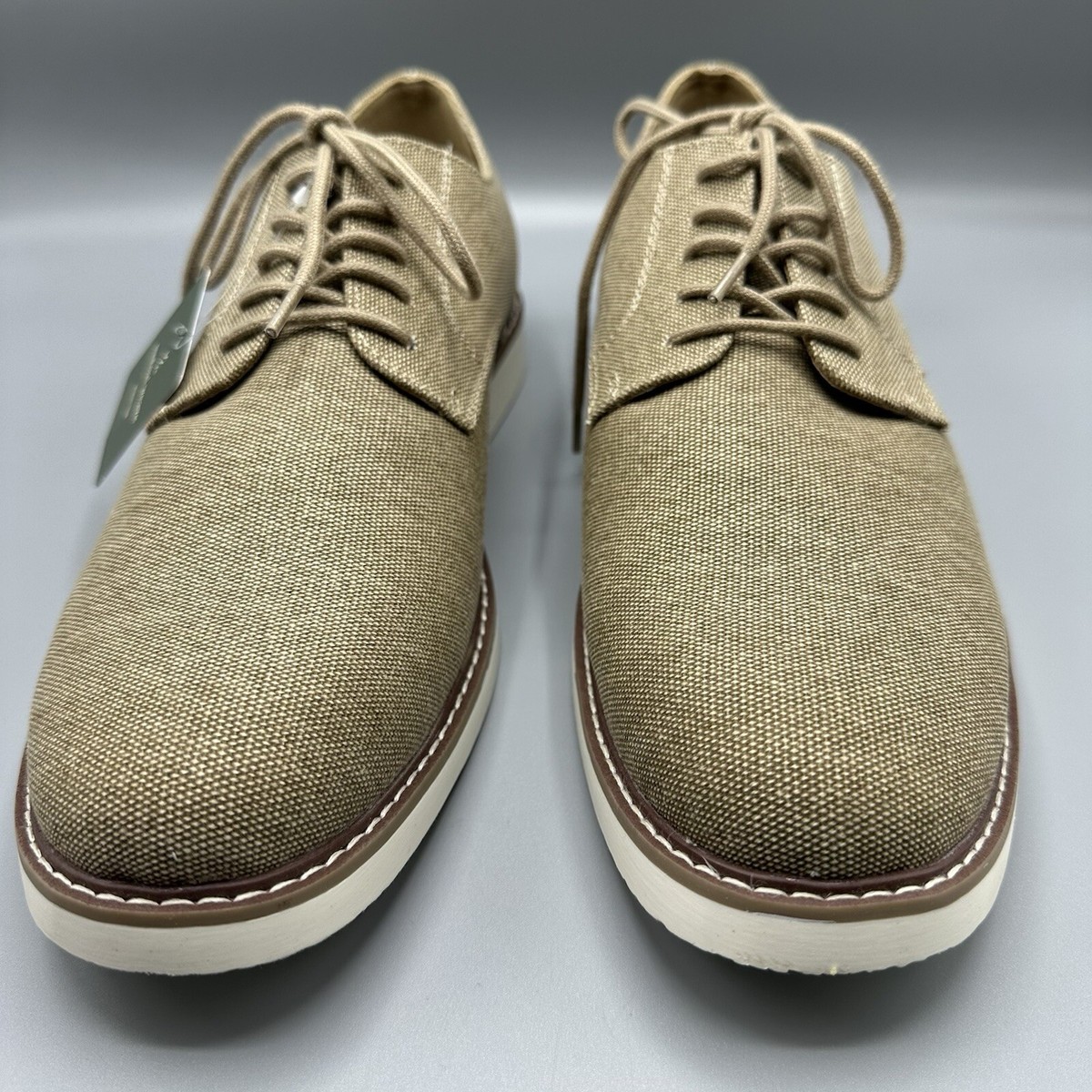 Mutual Weave Memory Foam Dress Sand Canvas Shoes Men display picture 3