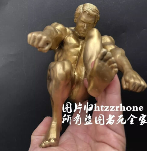 Messing Muskel Mann Statue starke Athleten Läufer Figur Sammlung Wohndeko - Bild 3 von 8