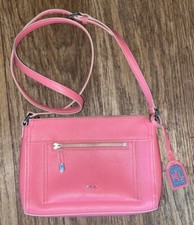 Lauren Ralph Lauren Purse Crossbody Pink Pebbled Faux Leather
