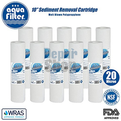 20/" rimozione sedimenti Filtro acqua OSMOSI INVERSA 20 Micron Aquafilter PP X 5