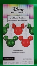 Disney Magic Holiday  Mickey Mouse Gemmy Blinking Red & Green LED String Lights