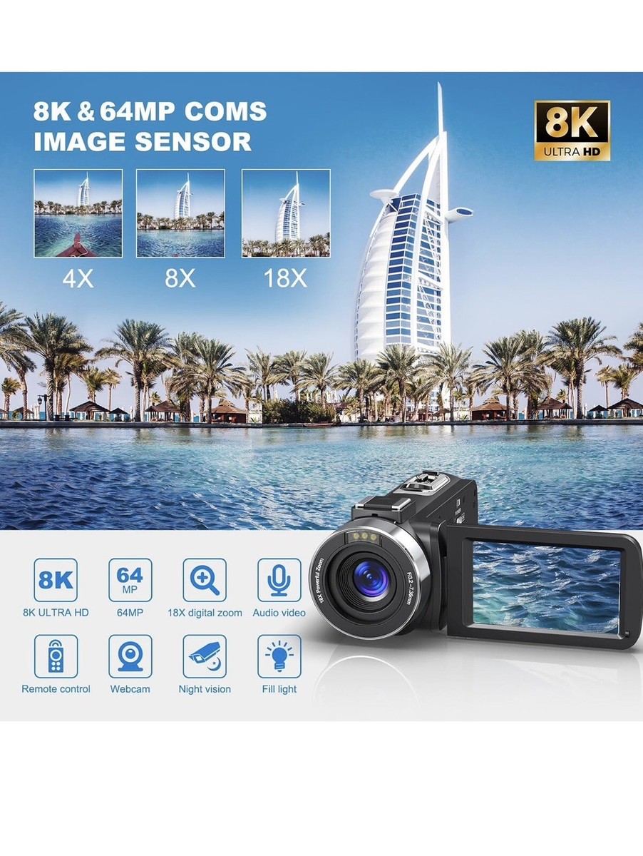 8K 64MP Video Camera 18X Digital Camera Video Camera for YouTube