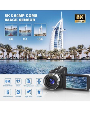 8K ULTRA HD ビデオカメラ 64MP Amazon.com : 8K Video Camera - UHD 64MP Camcorder with 64GB SD