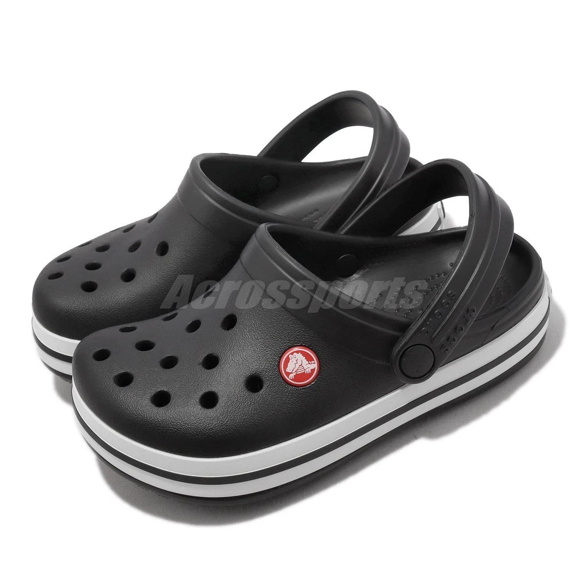 alojamiento Permiso Colonos Crocs Crocband Clog K Black White Kids Preschool Slip On Sandals Shoe  207006-001 | eBay