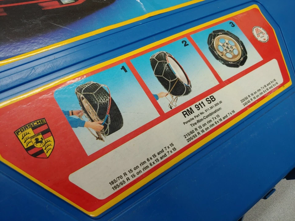 JUEGO COMPLETO MUY BONITO SIN USAR CADENAS NEUMÁTICOS ORIGINALES PORSCHE 911 930 914 944 1984 1 Foto 3 de 4