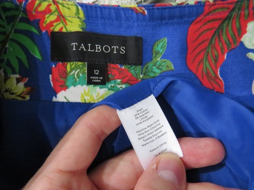 Talbots blau bunt tropische Blumen & Blätter Stretch Baumwolle Rock 12 - Bild 4 von 4
