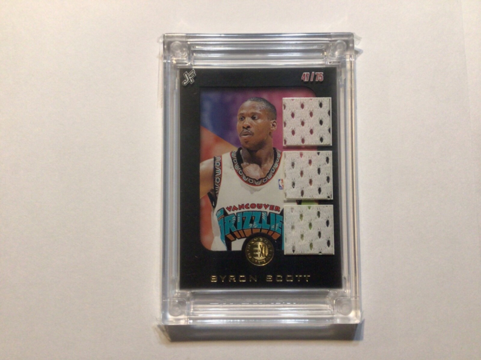BYRON SCOTT 1995-96 Game Used Jersey Swatch Basketball Card Grizzlies /75 NBA view 1