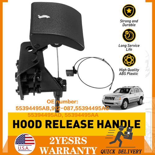 Hood Latch Release Cable w/Handle 55394495AB For Jeep Grand Cherokee 20052010 eBay