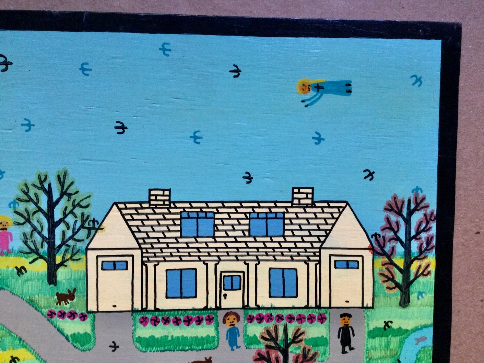 2 Roy E. Finster Paintings done in 1991 Outsider Art son of Howard