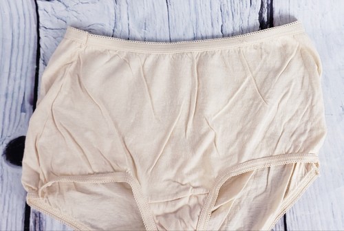 2-Pack VTG Women's Vintage High Waist Panty Underwear Brief Pantie Beige Size 6 - Picture 4 of 9