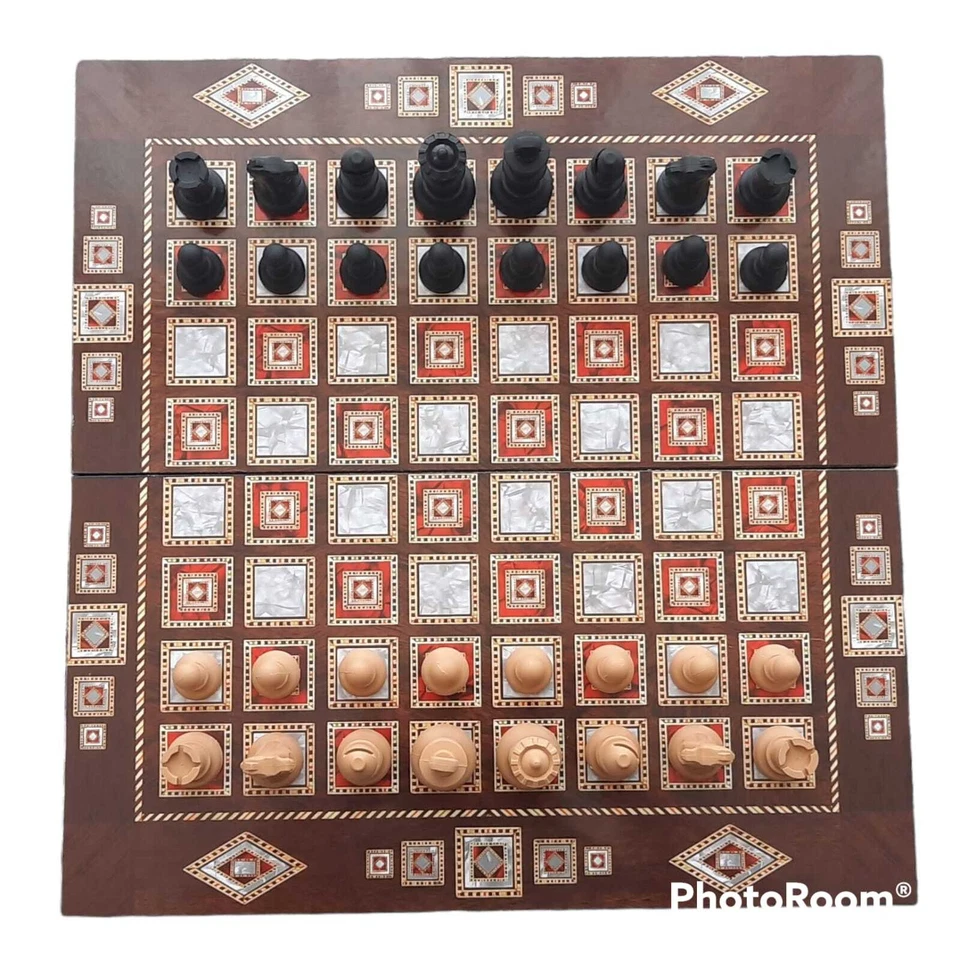 3in1 Backgammon Schach und Dame klappbar Board und alle Stücke enthalten 48cm - Bild 3 von 4