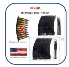 40 Each SKS Stripper Clip 7.62 x 39 Speed Load AMMO NEW PACK of 40 Clips for MAG