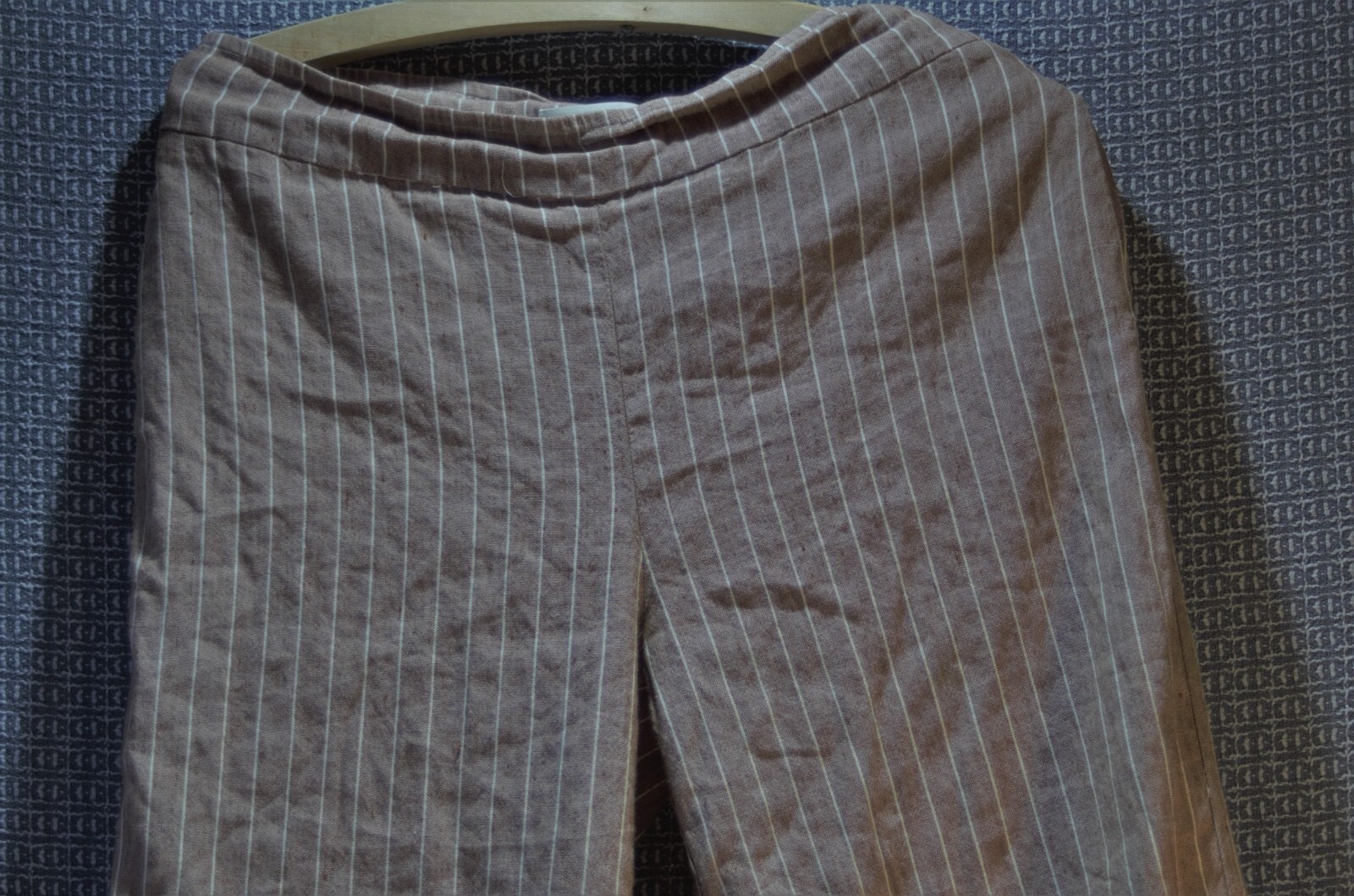 AVENUE MONTAIGNE Size 6 Linen Rayon Pants beige Pin Stripe FLAVIA Style Womens