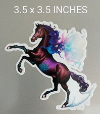 3.5" Horse Decal Vinyl Sticker Watercolor Brights Rear Stallion Equine Love Farm