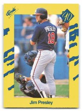 Jim Presley 1990 Classic Yellow BASEBALL #T21 Atlanta Braves