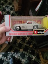 1954 Mercedes Benz 300SL, Italian Design, 1:24 Diecast Metal, Burago Toy, Silver
