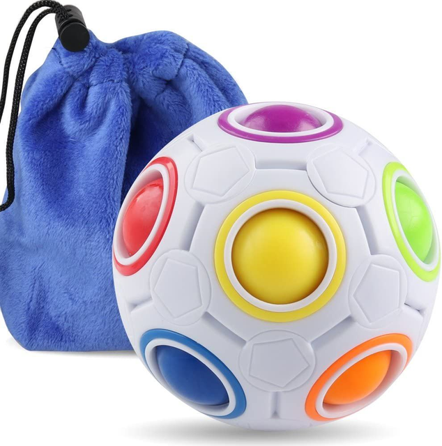 Coogam Rainbow Puzzle Ball with Pouch Color-Matching Game Fidget Toy...