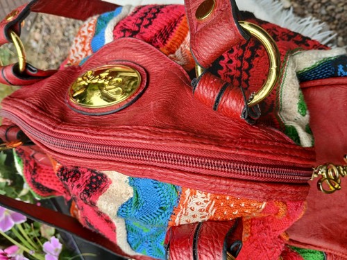 COOGI KNIT AND LEATHER BAG RED RETRO VINTAGE 100% AUTHENTIC NOTORIOUS B.I.G. Y2K - Picture 10 of 13