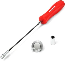 Powerbuilt Magnetic Oil Drain Plug Remover Tool, Flexible Shaft for Easy Reach,