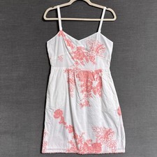 J Crew Dress 6 White Coral Embroidered Sundress Beach Coastal Feminine Boho