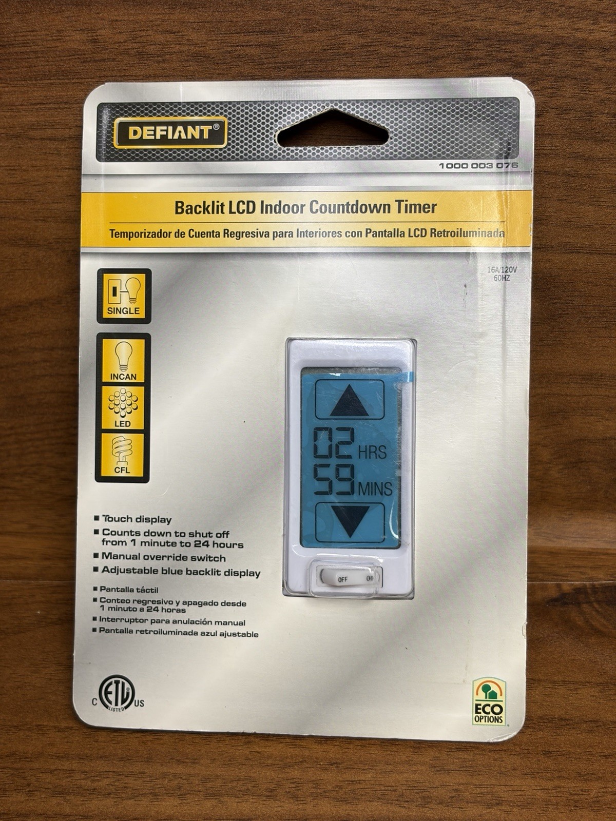 Defiant LED Touch Display Countdown In-Wall Timer 16A 1000 003 076 ...