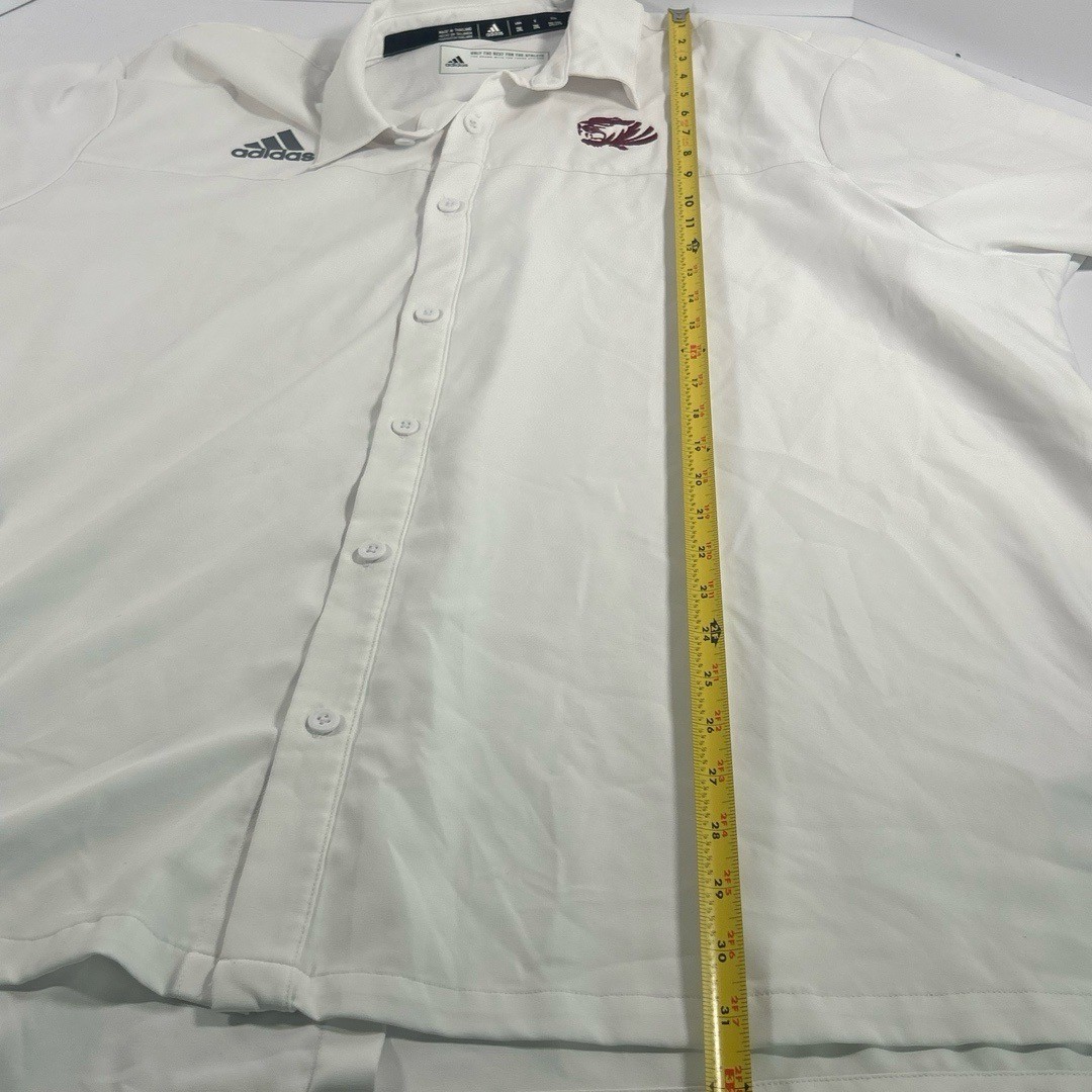 Adidas Polo Shirt Mens Size 2XL White w/ maroon Tigers Logo Athletic Fanwear thumbnail 10