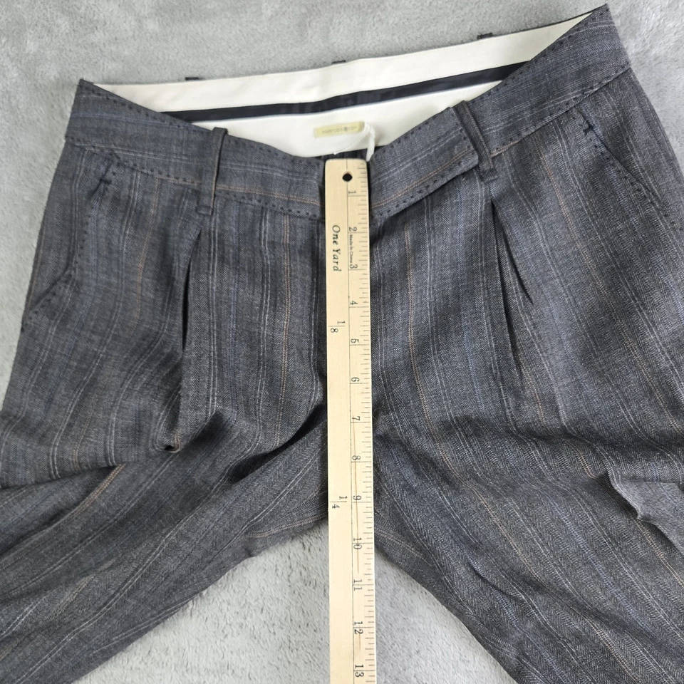 Pantalones capri vintage Max Studio para mujer 4 grises mezcla de lana elásticos puños dobladillo recortados Foto 4 de 4