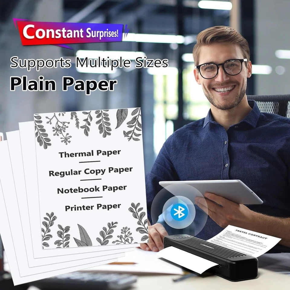 P831 Bluetooth A4 Thermodrucker Support Normal A4 Legit Paper PJ-722 PJ-763 - Image 4 of 4