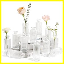 Small Bud Vases Set of 12, 5.2 inch Glassl Bud Vase in Bulk, Mini Flower Vase...