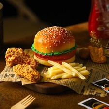 Soulchen 15 Pcs Realistic Fake Food Artificial Hamburgers French Fries Chicke...