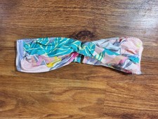 Vintage Ujena Size Small 90s Pink Tropical Twist Front Bikini Top Strapless